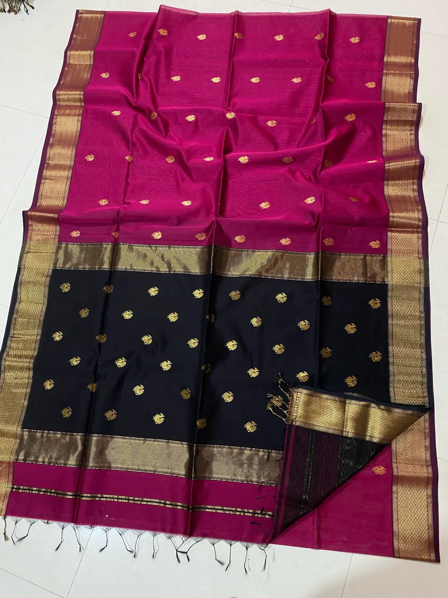 Authentic Handwoven Maheshwari Silk Saree